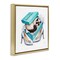 Stupell Industries Blue Shoebox with Kitten Framed Floater Canvas Wall Art Design by Amanda Greenwood